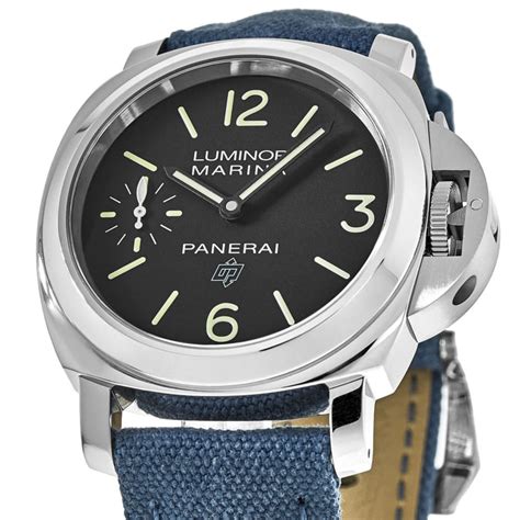 panerai pam 00007777|Panerai Luminor Marina Logo Acciaio 44mm Black Dial Blue.